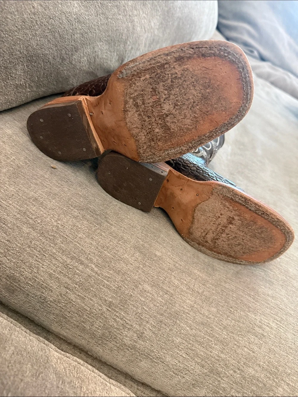Brown  Western Boots with Black Embroidered Shaft